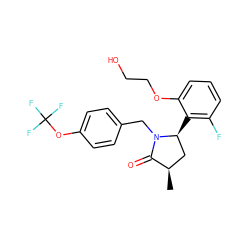 C[C@@H]1C[C@H](c2c(F)cccc2OCCO)N(Cc2ccc(OC(F)(F)F)cc2)C1=O ZINC000167125526