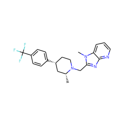 C[C@@H]1C[C@H](c2ccc(C(F)(F)F)cc2)CCN1Cc1nc2ncccc2n1C ZINC000071317156