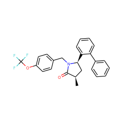 C[C@@H]1C[C@H](c2ccccc2-c2ccccc2)N(Cc2ccc(OC(F)(F)F)cc2)C1=O ZINC000166818425