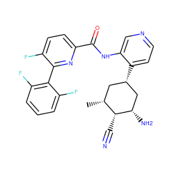 C[C@@H]1C[C@H](c2ccncc2NC(=O)c2ccc(F)c(-c3c(F)cccc3F)n2)C[C@H](N)[C@@H]1C#N ZINC000207242160