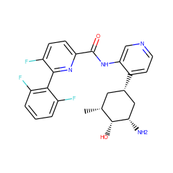 C[C@@H]1C[C@H](c2ccncc2NC(=O)c2ccc(F)c(-c3c(F)cccc3F)n2)C[C@H](N)[C@@H]1O ZINC000140326875