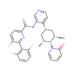 C[C@@H]1C[C@H](c2ccncc2NC(=O)c2ccc(F)c(-c3c(F)cccc3F)n2)C[C@H](N)[C@@H]1n1ccccc1=O ZINC000261152125