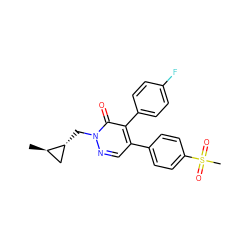 C[C@@H]1C[C@H]1Cn1ncc(-c2ccc(S(C)(=O)=O)cc2)c(-c2ccc(F)cc2)c1=O ZINC000013487680