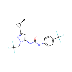 C[C@@H]1C[C@H]1c1cc(NC(=O)Nc2ccc(C(F)(F)F)cc2)n(CC(F)(F)F)n1 ZINC000299829172