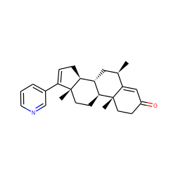 C[C@@H]1C[C@H]2[C@@H]3CC=C(c4cccnc4)[C@@]3(C)CC[C@@H]2[C@@]2(C)CCC(=O)C=C12 ZINC000141108336