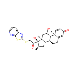 C[C@@H]1C[C@H]2[C@@H]3CCC4=CC(=O)C=C[C@]4(C)[C@H]3[C@@H](O)C[C@]2(C)[C@@]1(O)C(=O)CSc1nc2cccnc2s1 ZINC000073224917
