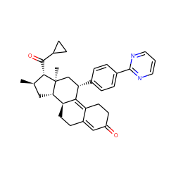 C[C@@H]1C[C@H]2[C@@H]3CCC4=CC(=O)CCC4=C3[C@@H](c3ccc(-c4ncccn4)cc3)C[C@]2(C)[C@H]1C(=O)C1CC1 ZINC000029059962