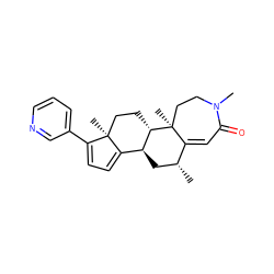 C[C@@H]1C[C@H]2C3=CC=C(c4cccnc4)[C@@]3(C)CC[C@@H]2[C@@]2(C)CCN(C)C(=O)C=C12 ZINC000169235591