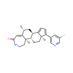 C[C@@H]1C[C@H]2C3=CC=C(c4cncc(F)c4)[C@@]3(C)CC[C@@H]2[C@@]2(C)CCNC(=O)C=C12 ZINC000169266402