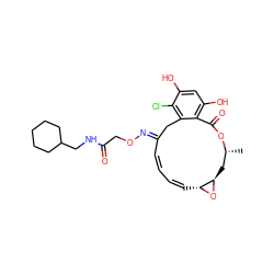 C[C@@H]1C[C@H]2O[C@@H]2/C=C\C=C\C(=N/OCC(=O)NCC2CCCCC2)Cc2c(Cl)c(O)cc(O)c2C(=O)O1 ZINC000026567576