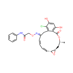 C[C@@H]1C[C@H]2O[C@@H]2/C=C\C=C\C(=N/OCC(=O)Nc2ccccc2)Cc2c(Cl)c(O)cc(O)c2C(=O)O1 ZINC000013521672