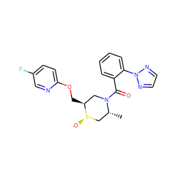 C[C@@H]1C[S@@+]([O-])[C@@H](COc2ccc(F)cn2)CN1C(=O)c1ccccc1-n1nccn1 ZINC000207400308