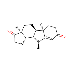 C[C@@H]1C2=CC(=O)CC[C@]2(C)[C@@H]2CC[C@]3(C)C(=O)CC[C@H]3[C@@H]12 ZINC000253676585