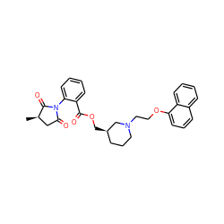 C[C@@H]1CC(=O)N(c2ccccc2C(=O)OC[C@@H]2CCCN(CCOc3cccc4ccccc34)C2)C1=O ZINC000082151500