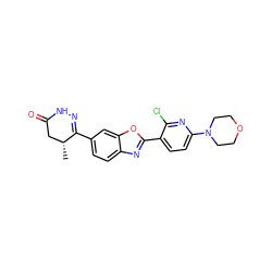 C[C@@H]1CC(=O)NN=C1c1ccc2nc(-c3ccc(N4CCOCC4)nc3Cl)oc2c1 ZINC000168617048