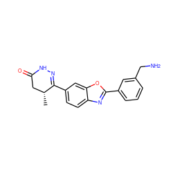 C[C@@H]1CC(=O)NN=C1c1ccc2nc(-c3cccc(CN)c3)oc2c1 ZINC000168541633