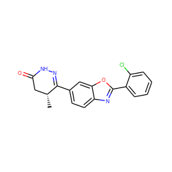 C[C@@H]1CC(=O)NN=C1c1ccc2nc(-c3ccccc3Cl)oc2c1 ZINC000168937722