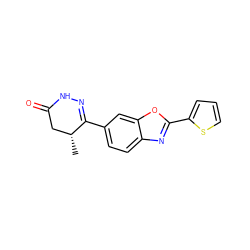 C[C@@H]1CC(=O)NN=C1c1ccc2nc(-c3cccs3)oc2c1 ZINC000168199980