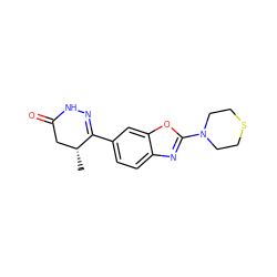 C[C@@H]1CC(=O)NN=C1c1ccc2nc(N3CCSCC3)oc2c1 ZINC000168600058