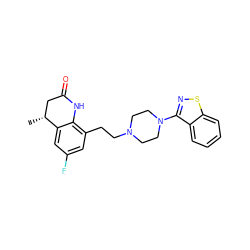 C[C@@H]1CC(=O)Nc2c(CCN3CCN(c4nsc5ccccc45)CC3)cc(F)cc21 ZINC000028528139