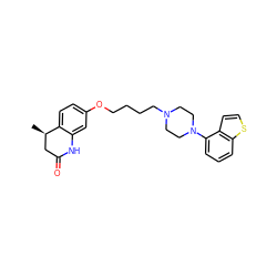 C[C@@H]1CC(=O)Nc2cc(OCCCCN3CCN(c4cccc5sccc45)CC3)ccc21 ZINC000115088770