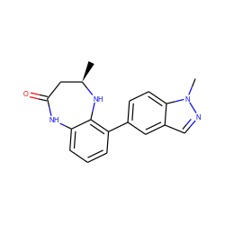 C[C@@H]1CC(=O)Nc2cccc(-c3ccc4c(cnn4C)c3)c2N1 ZINC000653900972