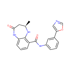 C[C@@H]1CC(=O)Nc2cccc(C(=O)Nc3cccc(-c4cnco4)c3)c2N1 ZINC000653900942