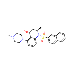 C[C@@H]1CC(=O)c2c(N3CCN(C)CC3)cccc2N1S(=O)(=O)c1ccc2ccccc2c1 ZINC000066263531