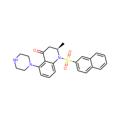 C[C@@H]1CC(=O)c2c(N3CCNCC3)cccc2N1S(=O)(=O)c1ccc2ccccc2c1 ZINC000066058864