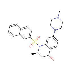 C[C@@H]1CC(=O)c2ccc(N3CCN(C)CC3)cc2N1S(=O)(=O)c1ccc2ccccc2c1 ZINC000066259848