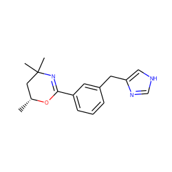 C[C@@H]1CC(C)(C)N=C(c2cccc(Cc3c[nH]cn3)c2)O1 ZINC000014979077