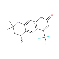 C[C@@H]1CC(C)(C)Nc2cc3[nH]c(=O)cc(C(F)(F)F)c3cc21 ZINC000013778329