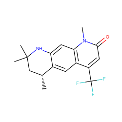 C[C@@H]1CC(C)(C)Nc2cc3c(cc21)c(C(F)(F)F)cc(=O)n3C ZINC000013778360