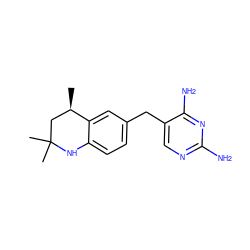 C[C@@H]1CC(C)(C)Nc2ccc(Cc3cnc(N)nc3N)cc21 ZINC000029566055