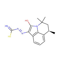 C[C@@H]1CC(C)(C)n2c(O)c(/N=N/C(=N)S)c3cccc1c32 ZINC000101755801