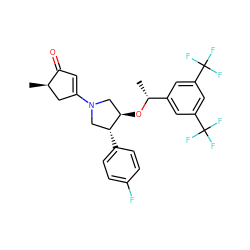 C[C@@H]1CC(N2C[C@@H](O[C@H](C)c3cc(C(F)(F)F)cc(C(F)(F)F)c3)[C@H](c3ccc(F)cc3)C2)=CC1=O ZINC000028961802