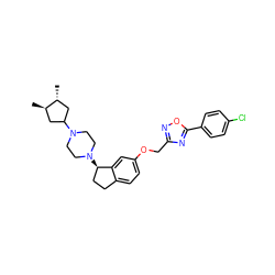 C[C@@H]1CC(N2CCN([C@@H]3CCc4ccc(OCc5noc(-c6ccc(Cl)cc6)n5)cc43)CC2)C[C@H]1C ZINC000036126805