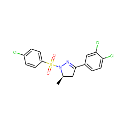 C[C@@H]1CC(c2ccc(Cl)c(Cl)c2)=NN1S(=O)(=O)c1ccc(Cl)cc1 ZINC000028470855