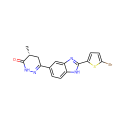 C[C@@H]1CC(c2ccc3[nH]c(-c4ccc(Br)s4)nc3c2)=NNC1=O ZINC000027206257