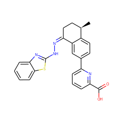 C[C@@H]1CC/C(=N/Nc2nc3ccccc3s2)c2cc(-c3cccc(C(=O)O)n3)ccc21 ZINC000096272605