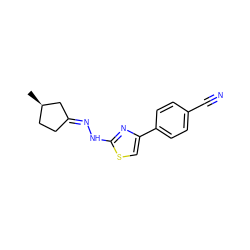 C[C@@H]1CC/C(=N\Nc2nc(-c3ccc(C#N)cc3)cs2)C1 ZINC000169343938