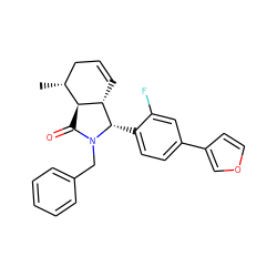 C[C@@H]1CC=C[C@H]2[C@H]1C(=O)N(Cc1ccccc1)[C@H]2c1ccc(-c2ccoc2)cc1F ZINC000013661951