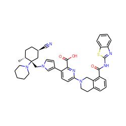 C[C@@H]1CC[C@@H](C#N)C[C@]1(Cn1ccc(-c2ccc(N3CCc4cccc(C(=O)Nc5nc6ccccc6s5)c4C3)nc2C(=O)O)c1)N1CCCCC1 ZINC001772585386