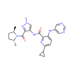 C[C@@H]1CC[C@@H](C)N1C(=O)c1nn(C)cc1NC(=O)c1nc(C2CC2)ccc1Nc1cncnc1 ZINC000148362116