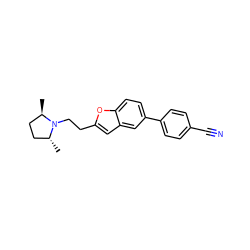 C[C@@H]1CC[C@@H](C)N1CCc1cc2cc(-c3ccc(C#N)cc3)ccc2o1 ZINC000013589398