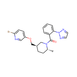 C[C@@H]1CC[C@@H](COc2ccc(Br)nc2)CN1C(=O)c1ccccc1-n1nccn1 ZINC000096175605