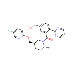 C[C@@H]1CC[C@@H](COc2ccc(F)cn2)CN1C(=O)c1cc(CO)ccc1-c1ncccn1 ZINC000096175594