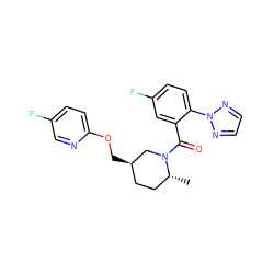 C[C@@H]1CC[C@@H](COc2ccc(F)cn2)CN1C(=O)c1cc(F)ccc1-n1nccn1 ZINC000096175596