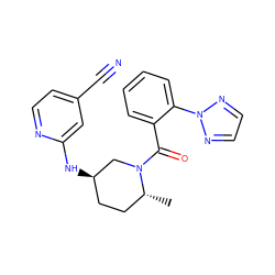 C[C@@H]1CC[C@@H](Nc2cc(C#N)ccn2)CN1C(=O)c1ccccc1-n1nccn1 ZINC000142524961