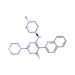 C[C@@H]1CC[C@@H](Nc2nc(N3CCOCC3)[nH]c(=O)c2-c2ccc3ccccc3n2)CN1 ZINC000221552893